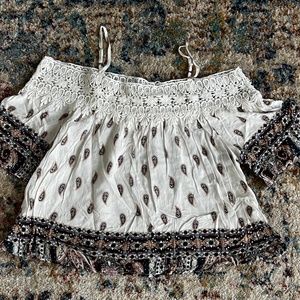 LA Hearts Paisley print cropped top